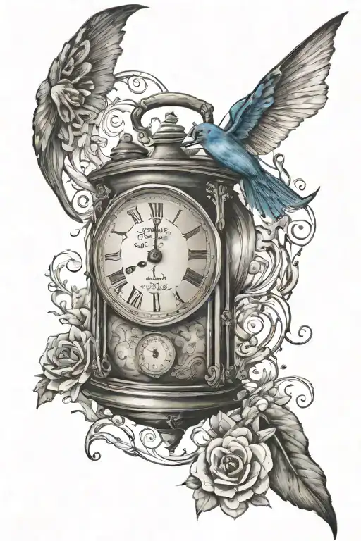 time heals all tattoo design idea