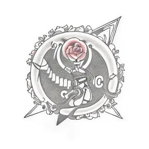 Incorporate the album titles 'Vida' and 'Muerte' into a tattoo design, with a musical twist tattoo design idea