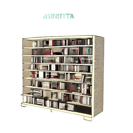 A bookshelf filled with travel guides and musical instruments, with a hidden message in binary code representing the client's name, Akshata tattoo design idea