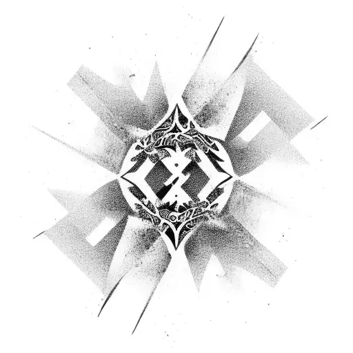 large frames in black and spaces in white in between creating high contrast tattoo design idea