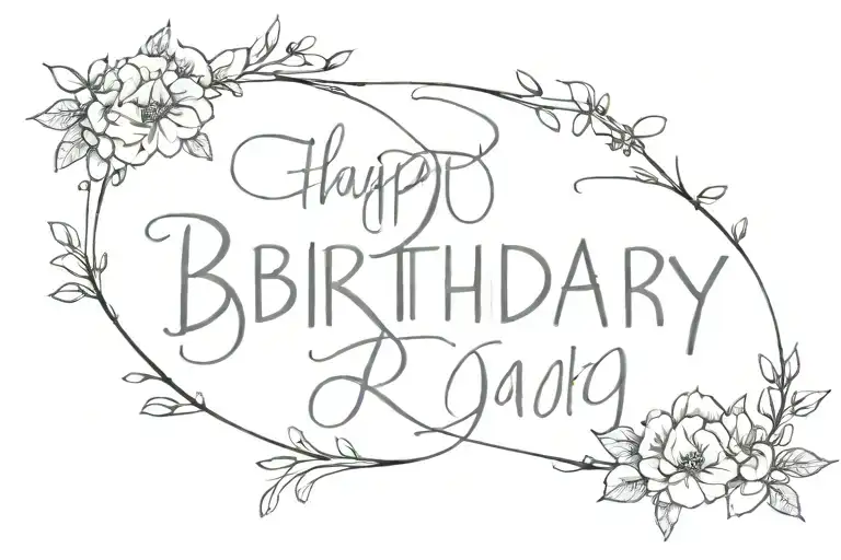 birthday date tattoo design idea