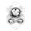 meu avô vendo do céu eu jogar futebol  tattoo design idea
