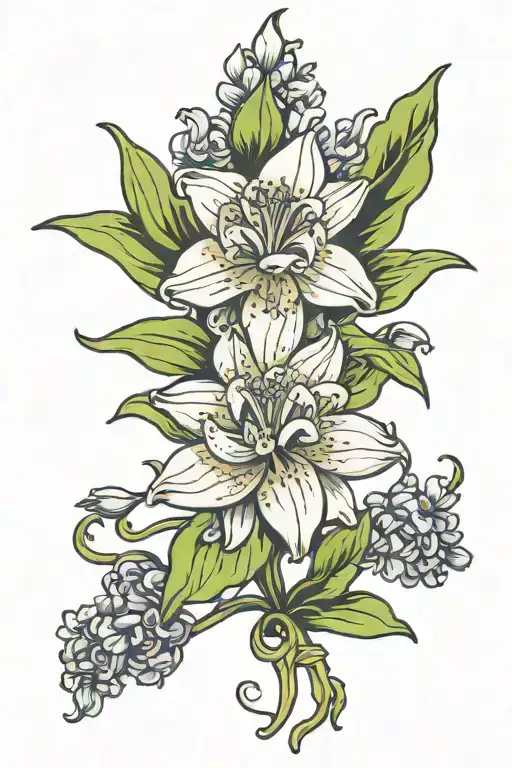 hyacinth flower tattoo design idea