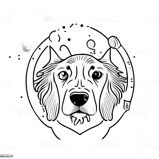 golden retriever, ice hockey player, lasagna, rock tattoo design idea