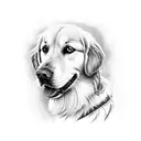 golden retriever, ice hockey player, lasagna, rock tattoo design idea