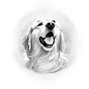 golden retriever, ice hockey player, lasagna, rock tattoo design idea