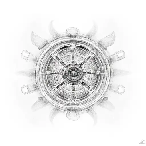 winged wheel  tattoo design idea