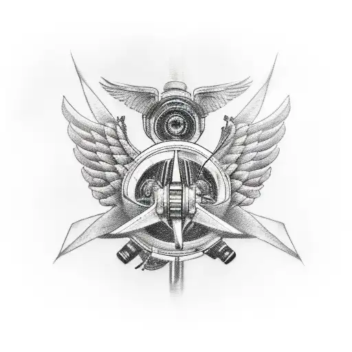 winged wheel motorcycle  tattoo design idea