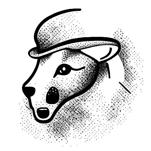 weasel wearing a flat cap  tattoo design idea