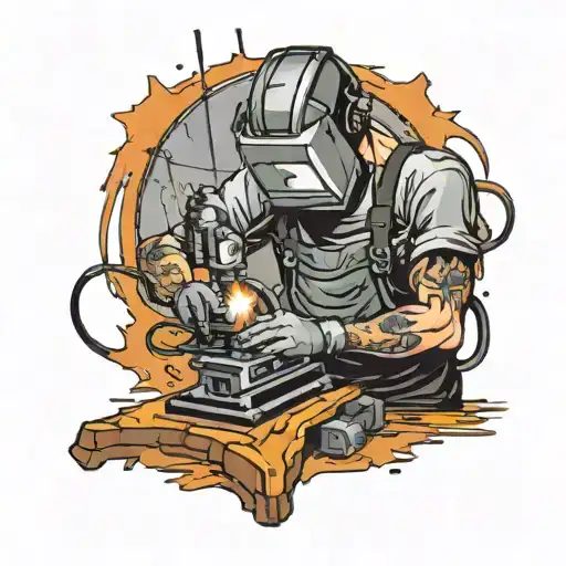 welder working on a metal tattoo design idea