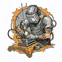 welder working on a metal tattoo design idea