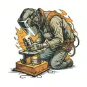 welder working on a metal tattoo design idea