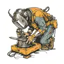 welder working on a metal tattoo design idea