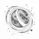 moon phases with Sagittarius constellation behind and Naomi name  tattoo design idea