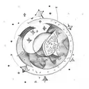 moon phases with constellation behind it Sagittarius  tattoo design idea