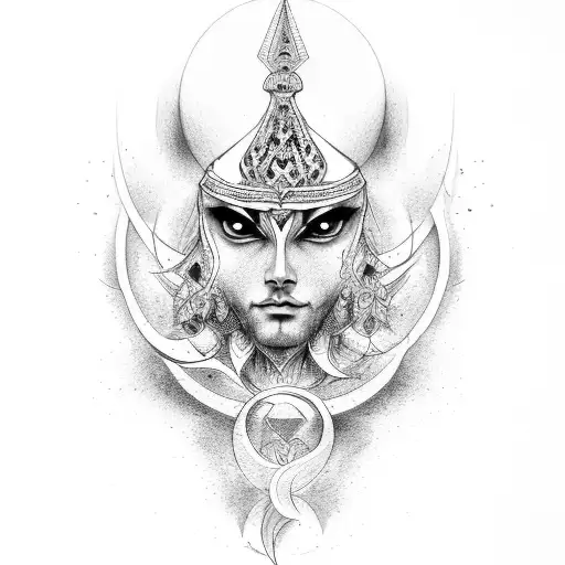 lord karna tattoo design idea