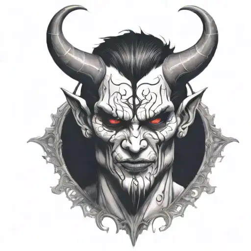 demon face, scary, disgusting scary evil tattoo design idea