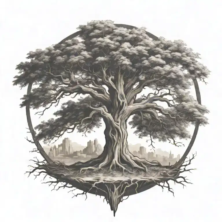 tree of life dead tattoo design idea