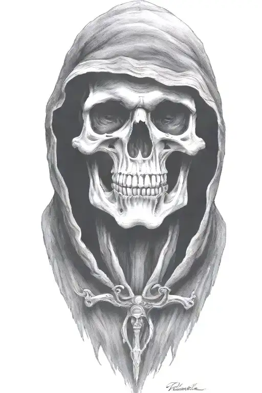 hooded reaper tattoo design idea