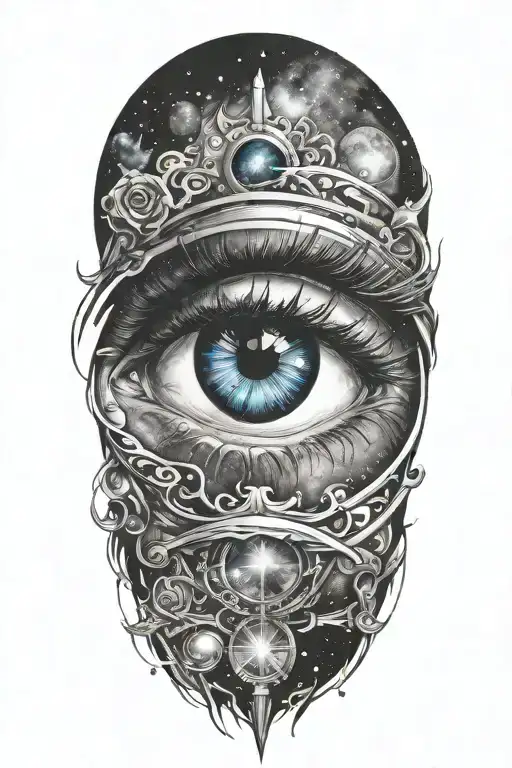 galaxy eye tattoo design idea