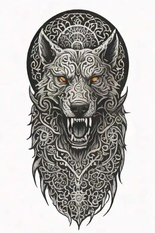 hell hound tattoo design idea