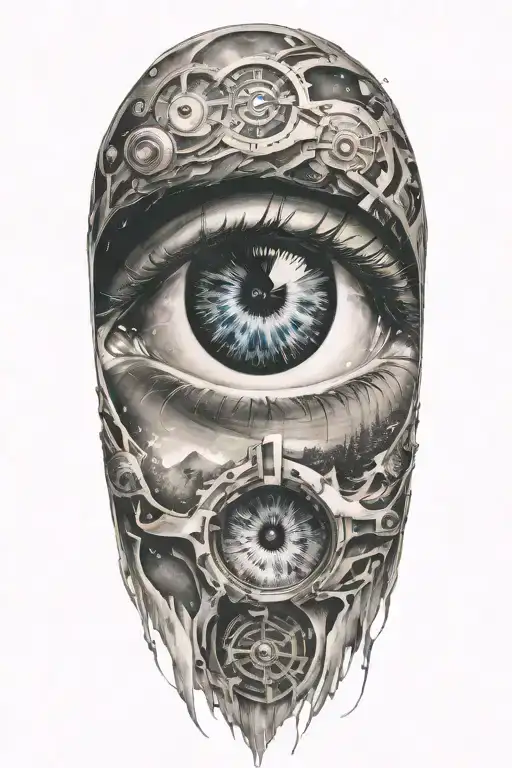 galaxy eye tattoo design idea