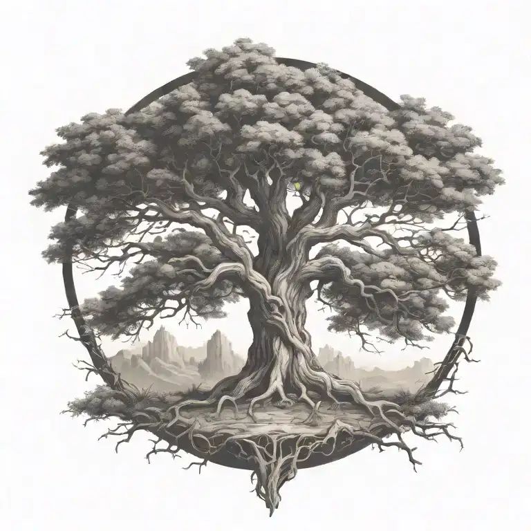 tree of life dead tattoo design idea