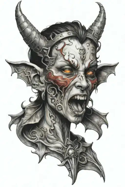 succubus, seductive, tongue on a dagger  tattoo design idea