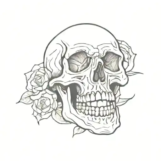 laughing skull tattoo design idea