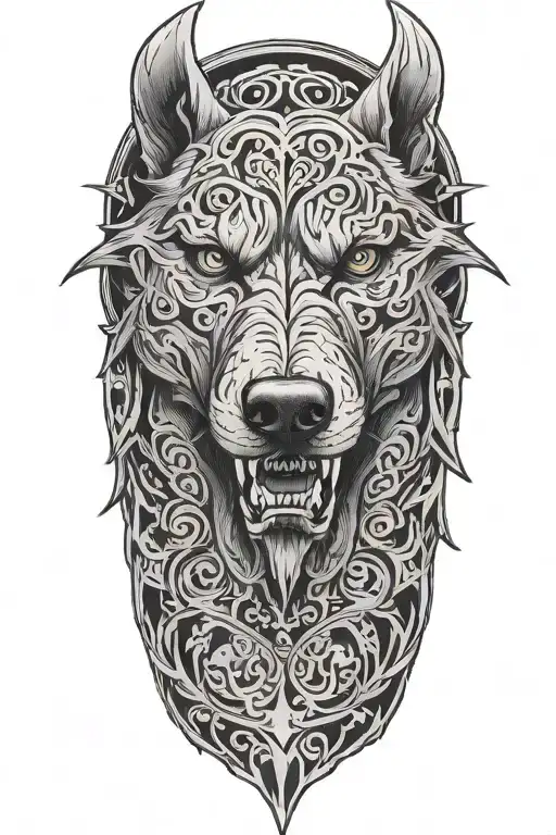 hell hound tattoo design idea