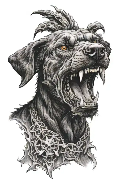 hell hound  tattoo design idea