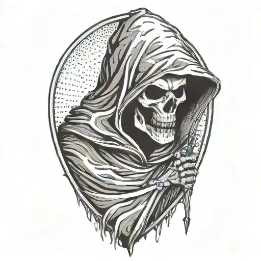 Grim reaper, hooded tattoo design idea