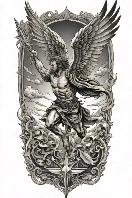 icarus falling tattoo design idea