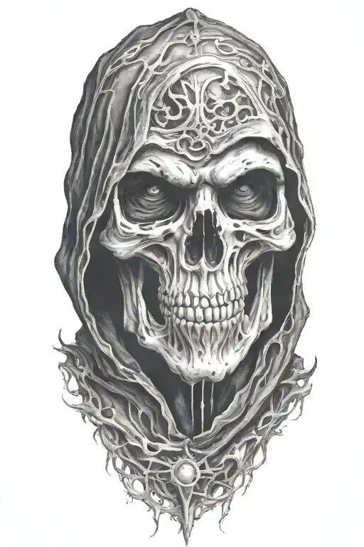 hooded Reaper, darkness, tattoo design idea