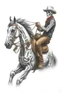 skeleton cowboy, skeleton horse  tattoo design idea