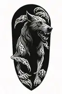hell hound tattoo design idea