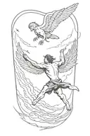 icarus falling tattoo design idea