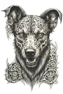 hell hound  tattoo design idea
