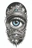 galaxy eye tattoo design idea