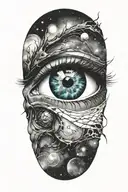 galaxy eye tattoo design idea