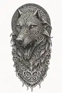 hell hound tattoo design idea