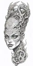 succubus, fire, hell, thorns,  tattoo design idea