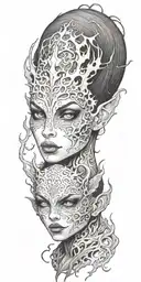 succubus, fire, hell, thorns,  tattoo design idea