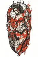 succubus, full body, seductive  tattoo design idea