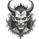 demon face, scary, disgusting scary evil tattoo design idea