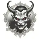 demon face, scary, disgusting scary evil tattoo design idea