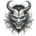 demon face, scary, disgusting scary evil tattoo design idea