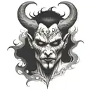 demon face, scary, disgusting scary evil tattoo design idea