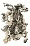 skeleton cowboy, skeleton horse, horse skeleton, running tattoo design idea