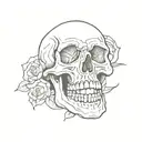 laughing skull tattoo design idea